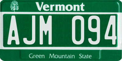 VT license plate AJM094