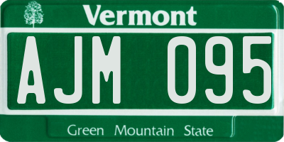 VT license plate AJM095