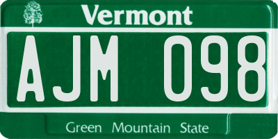 VT license plate AJM098