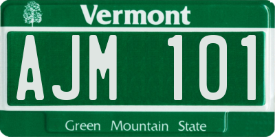 VT license plate AJM101