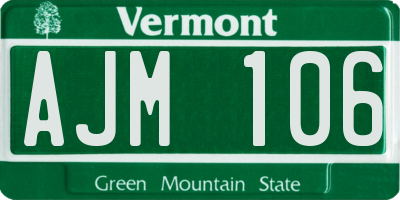VT license plate AJM106