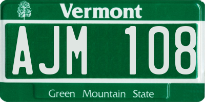 VT license plate AJM108