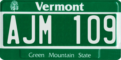 VT license plate AJM109