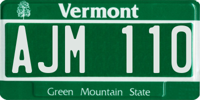 VT license plate AJM110
