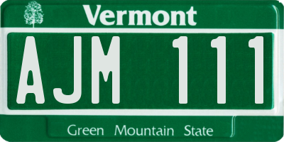 VT license plate AJM111