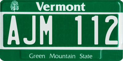 VT license plate AJM112