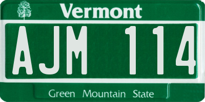 VT license plate AJM114