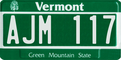 VT license plate AJM117