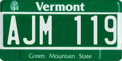 VT license plate AJM119