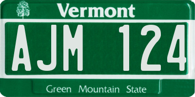 VT license plate AJM124