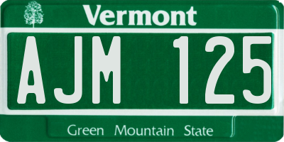 VT license plate AJM125