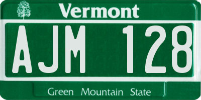 VT license plate AJM128