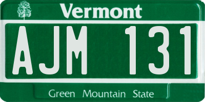 VT license plate AJM131