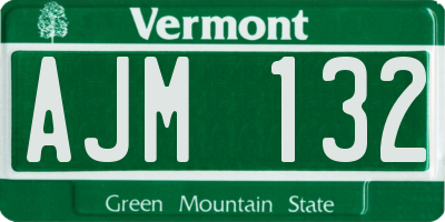 VT license plate AJM132