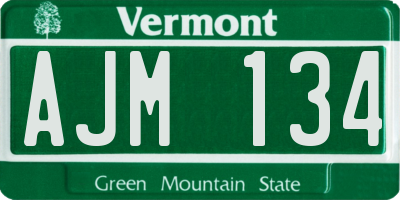 VT license plate AJM134