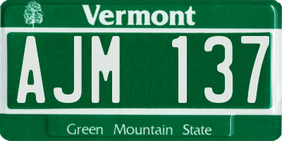 VT license plate AJM137