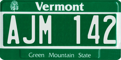 VT license plate AJM142
