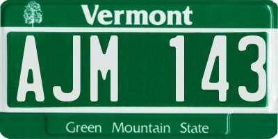 VT license plate AJM143