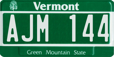 VT license plate AJM144