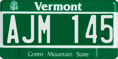 VT license plate AJM145