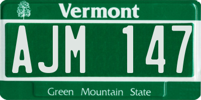 VT license plate AJM147