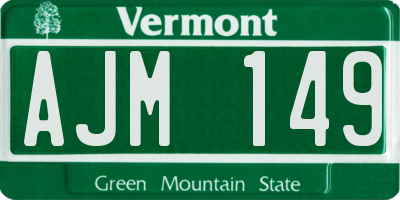 VT license plate AJM149