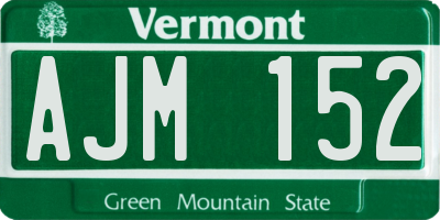 VT license plate AJM152