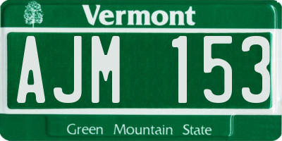 VT license plate AJM153