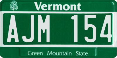 VT license plate AJM154