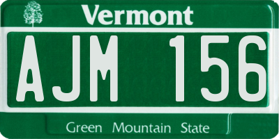 VT license plate AJM156