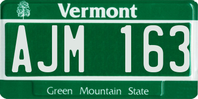 VT license plate AJM163