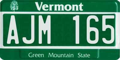 VT license plate AJM165