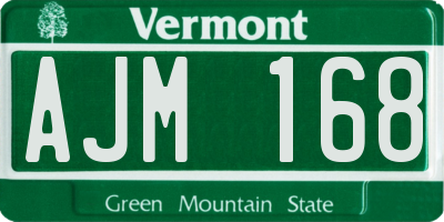 VT license plate AJM168