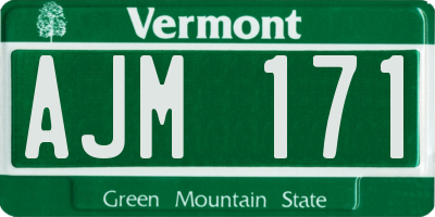 VT license plate AJM171