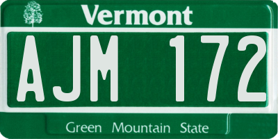 VT license plate AJM172