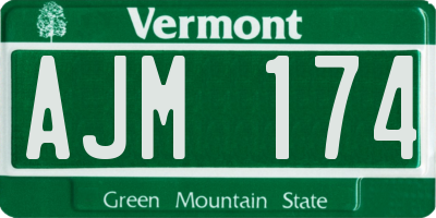VT license plate AJM174