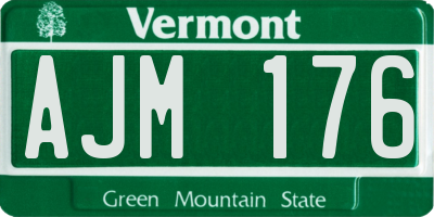 VT license plate AJM176