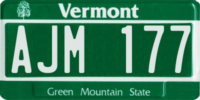 VT license plate AJM177
