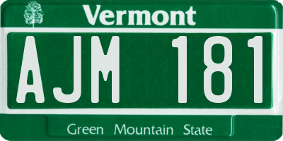 VT license plate AJM181