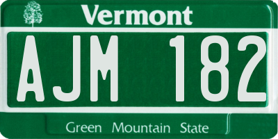 VT license plate AJM182