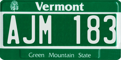 VT license plate AJM183