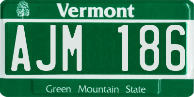 VT license plate AJM186