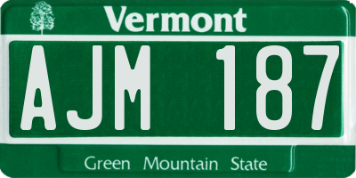 VT license plate AJM187