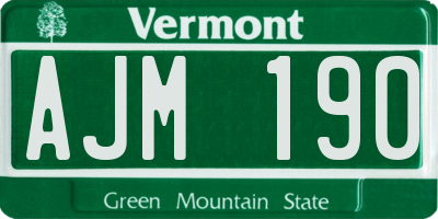 VT license plate AJM190