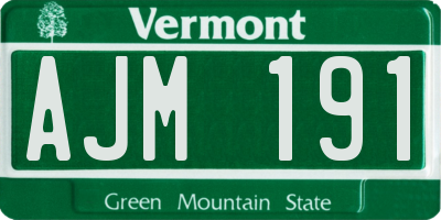 VT license plate AJM191