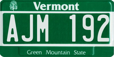 VT license plate AJM192