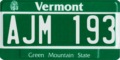 VT license plate AJM193