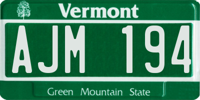 VT license plate AJM194