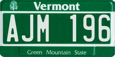 VT license plate AJM196