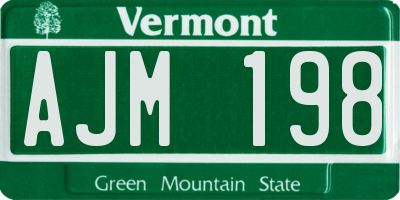 VT license plate AJM198